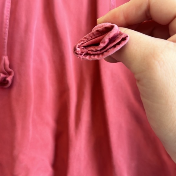 J.Jill Dusty Pink Lace Up Long Sleeve Popover Top - Picture 6 of 9